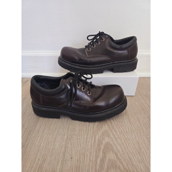 Skechers Y2K 90s Platform Chunky Lug Vintage Shoes 10.5 Brown Burgundy Leather